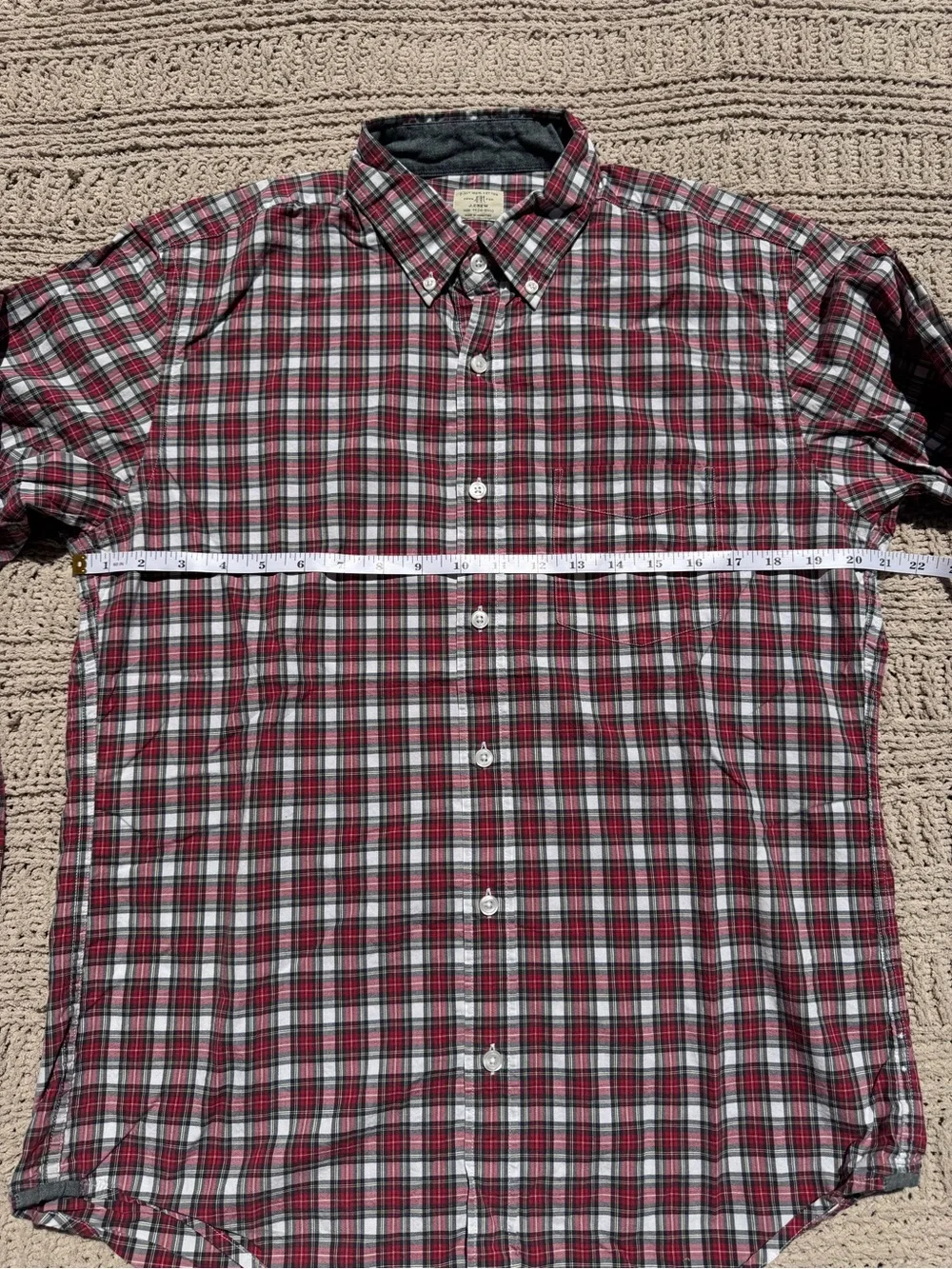 J. Crew Red Plaid Button-Down Shirt